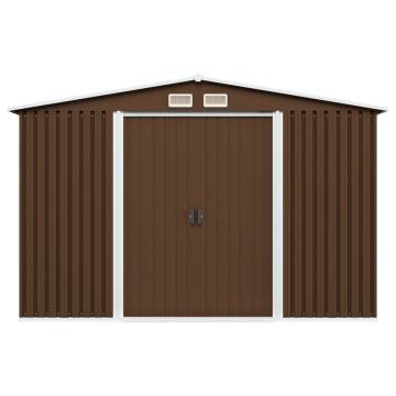 Garden Storage Shed Brown 257x205x178 cm Steel