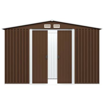 Garden Storage Shed Brown 257x205x178 cm Steel