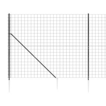 Wire Mesh Fence with Spike Anchors Anthracite 1.6x25 m