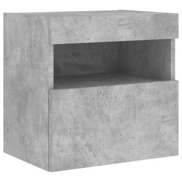 TV Wall Cabinet with LED Lights Concrete Grey 40x30x40 cm