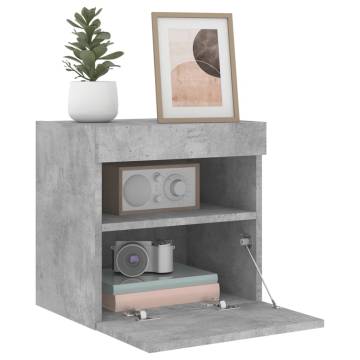 TV Wall Cabinet with LED Lights Concrete Grey 40x30x40 cm