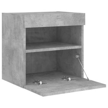 TV Wall Cabinet with LED Lights Concrete Grey 40x30x40 cm