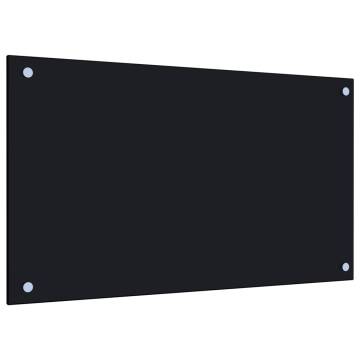 Kitchen Backsplash Black 70x40 cm Tempered Glass