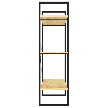 3-Tier Book Cabinet 100x30x105 cm Solid Pine Wood