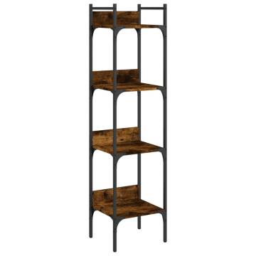 Bookshelf 4-Tier Smoked Oak 35x30x138.5 cm Engineered Wood