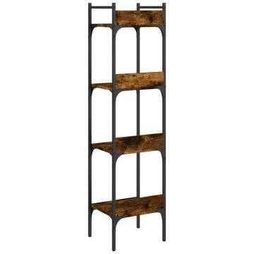 Bookshelf 4-Tier Smoked Oak 35x30x138.5 cm Engineered Wood