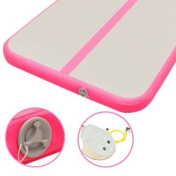 Inflatable Gymnastics Mat with Pump 800x100x10 cm PVC Pink