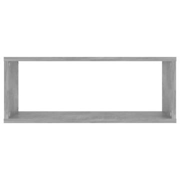 Wall Cube Shelf 2 pcs Concrete Grey 60x15x23 cm Engineered Wood