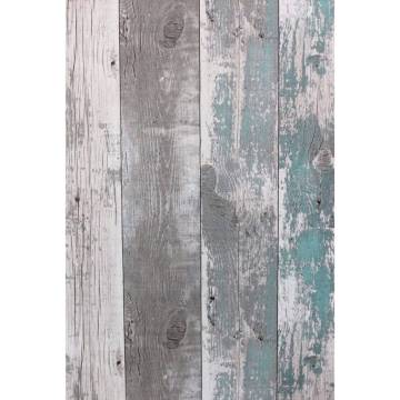 Noordwand Wallpaper Topchic Wooden Planks Dark Grey and Blue