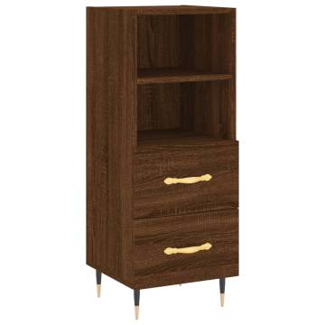 Highboard Brown Oak 34.5x34x180 cm Engineered Wood