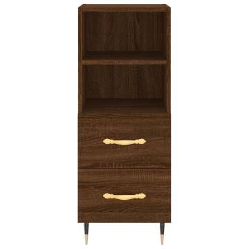 Highboard Brown Oak 34.5x34x180 cm Engineered Wood