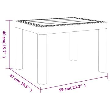 Garden Table White 59x47x40 cm PP