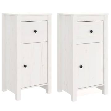 Sideboards 2 pcs White 40x35x80 cm Solid Wood Pine