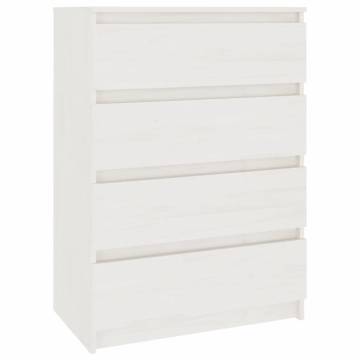 Side Cabinet White 60x36x84 cm Solid Pinewood