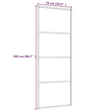 Sliding Door Aluminium and ESG Glass 76x205 cm Black