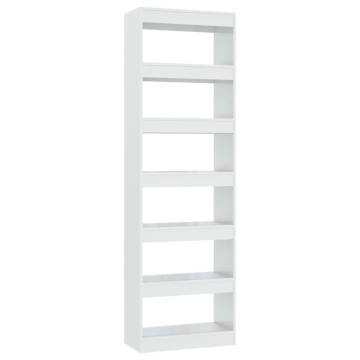 Book Cabinet/Room Divider High Gloss White 60x30x198 cm