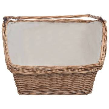 Firewood Basket with Handle 61.5x46.5x58 cm Brown Willow