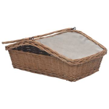 Firewood Basket with Handle 61.5x46.5x58 cm Brown Willow