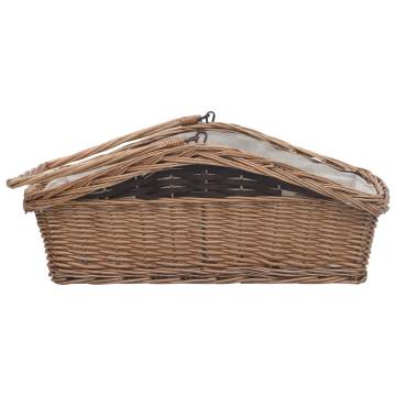 Firewood Basket with Handle 61.5x46.5x58 cm Brown Willow