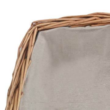 Firewood Basket with Handle 61.5x46.5x58 cm Brown Willow