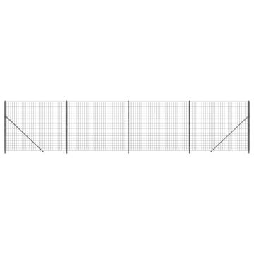 Wire Mesh Fence with Flange Anthracite 1.4x10 m