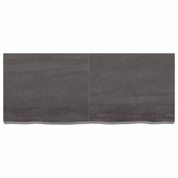 Bathroom Countertop Dark Brown 120x50x(2-6) cm Treated Solid Wood