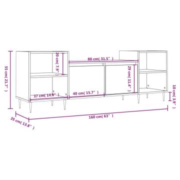 TV Cabinet Black 160x35x55 cm Engineered Wood