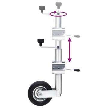 Jockey Wheel for Trailer with Split Clamp 60 mm Galvanized Steel