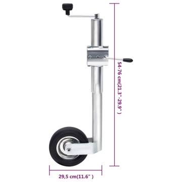 Jockey Wheel for Trailer with Split Clamp 60 mm Galvanized Steel