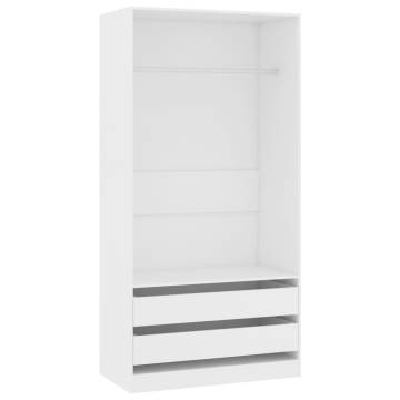 Wardrobe White 100x50x200 cm Engineered Wood