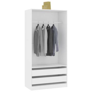 Wardrobe White 100x50x200 cm Engineered Wood