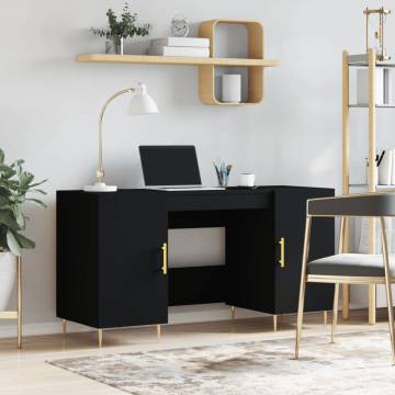 Desk Black 140x50x75 cm Engineered Wood