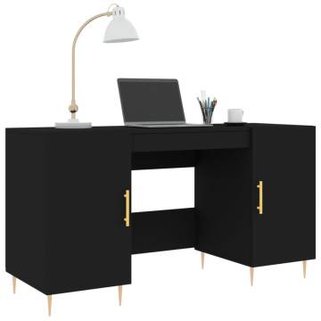 Desk Black 140x50x75 cm Engineered Wood