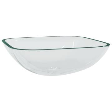 Basin Glass 42x42x14 cm Transparent