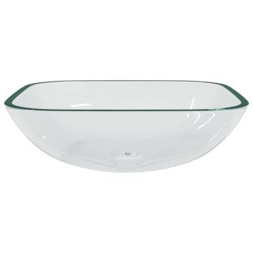 Basin Glass 42x42x14 cm Transparent