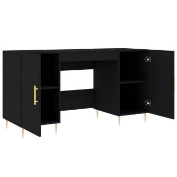 Desk Black 140x50x75 cm Engineered Wood