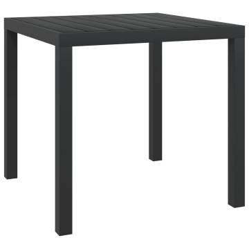 Garden Table Black 80x80x74 cm Aluminium and WPC