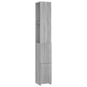 Bathroom Cabinet Grey Sonoma 25x26.5x170 cm Engineered Wood