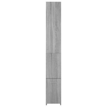 Bathroom Cabinet Grey Sonoma 25x26.5x170 cm Engineered Wood