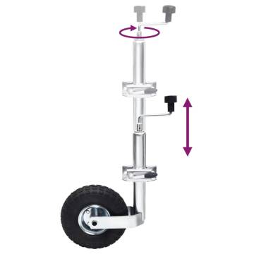 Jockey Wheel for Trailer with Split Clamp 48 mm Galvanised Steel