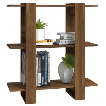 Book Cabinet/Room Divider Brown Oak 80x30x87 cm