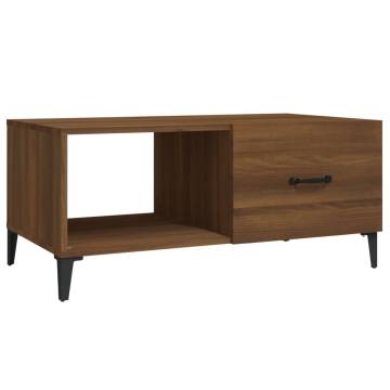 Coffee Table Brown Oak 90x50x40 cm Engineered Wood