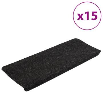 Stair Mats Self-adhesive 15 pcs 65x24.5x3.5 cm Anthracite