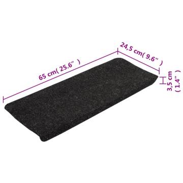 Stair Mats Self-adhesive 15 pcs 65x24.5x3.5 cm Anthracite