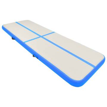 Inflatable Gymnastics Mat with Pump 500x100x20 cm PVC Blue