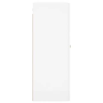 Wall Mounted Cabinet High Gloss White 69.5x34x90 cm