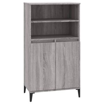 Highboard Grey Sonoma 60x36x110 cm Engineered Wood