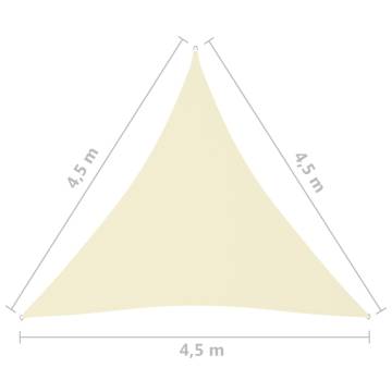 Sunshade Sail Oxford Fabric Triangular 4.5x4.5x4.5 m Cream