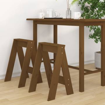 Stools 2 pcs Honey Brown 40x40x60 cm Solid Wood Pine