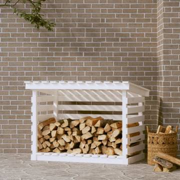 Firewood Rack White 108x73x79 cm Solid Wood Pine